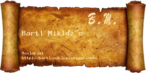 Bartl Miklós névjegykártya