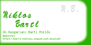 miklos bartl business card