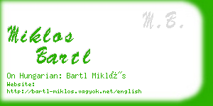 miklos bartl business card